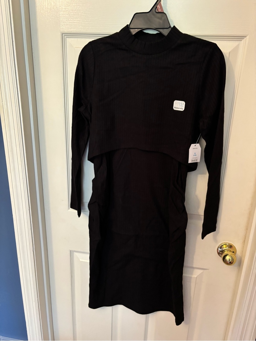BeMaternity Black Long Sleeve Layered Midi Dress